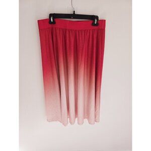 Athleta Grace Ombre Red Pull On Flow Sheer Relaxed Lightweight Athletic Skirt L
